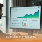Créditos de IPI e PIS/COFINS em 2026: Como informar o saldo credor na transição Empresário analisando relatório fiscal com destaques para saldo credor em tela de computador